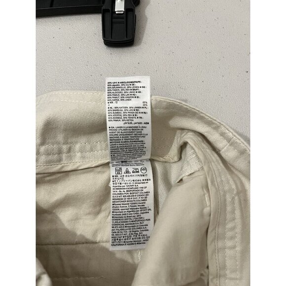 Converse Linen Blend Cargo Pants High Waist Beige Size 2 Short - Picture 10 of 13